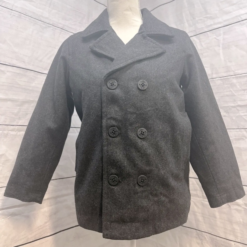 Old Navy Womens Blazer M Gray 3 Button Lined Wool Blend Jacket With Pockets
